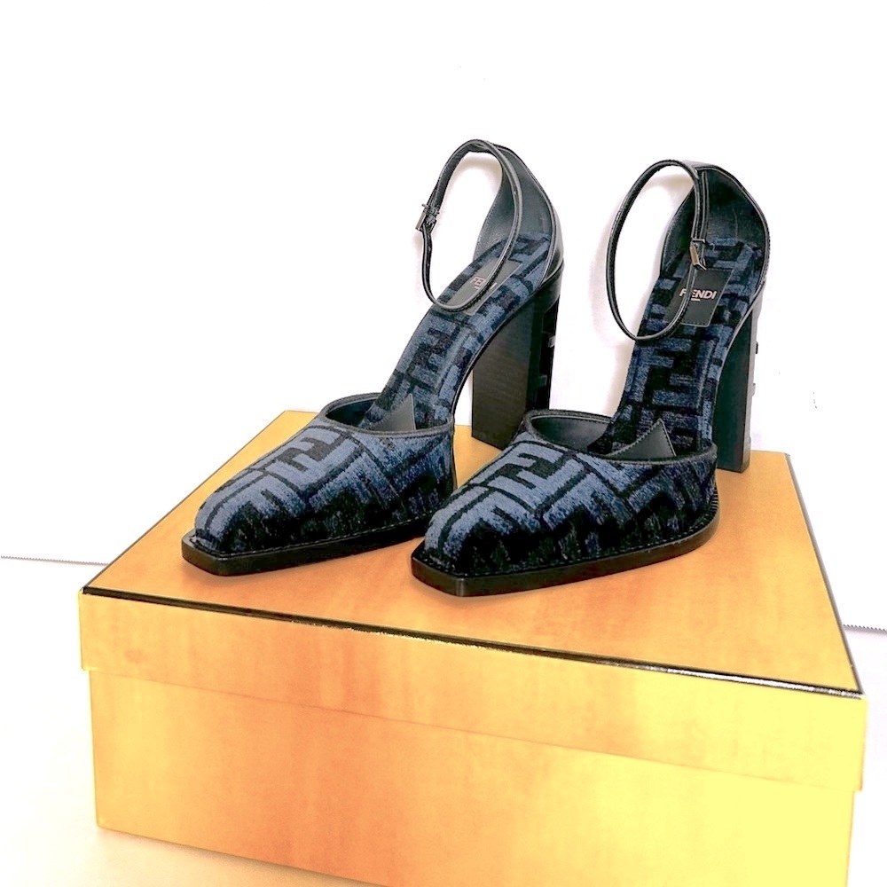 Fendi High-Heeled FF Chenille Court Women’s Shoes